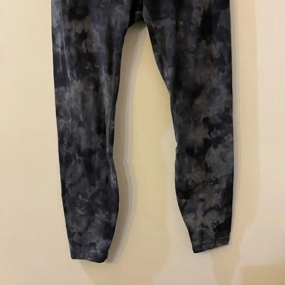 Lululemon Align HR In The Diamond Dye Pitch Gray Graphic Leggings Women Size 6